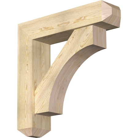Ekena Millwork Westlake Craftsman Rough Sawn Bracket w/ Offset Brace, Douglas Fir, 8"W x 34"D x 34"H BKT0806X34X34WTL04RDF